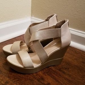 Champagne colored wedges